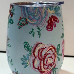 Matilda Jane Tumbler Floral Stemless Tumbler with Lid – 12 oz NEW